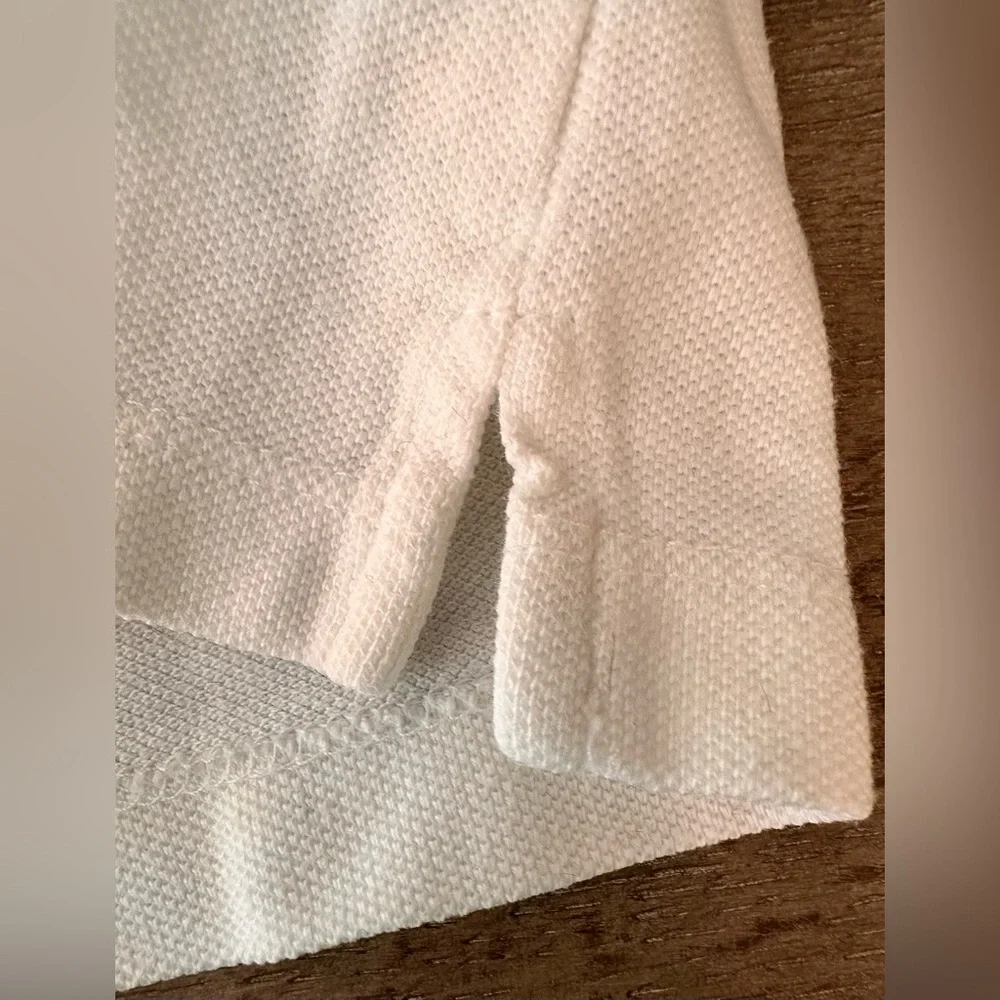 KIDS BABY OSCAR DE‎ LA RENTA DISTRESSED WHITE COTTON POLO SHIRT - 12 MONTH